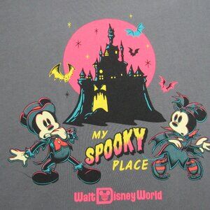 Disney My Spooky Place Halloween Mickey Minnie Women’s Tee XL Walt Disney World
